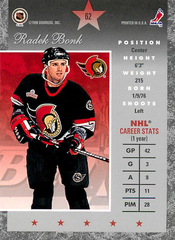 1995-96 Donruss Elite - Radek Bonk #62