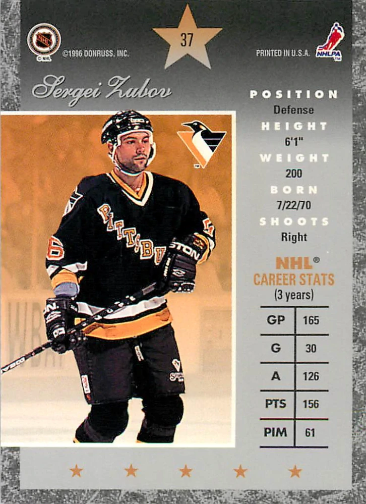 1995-96 Donruss Elite - Sergei Zubov #37