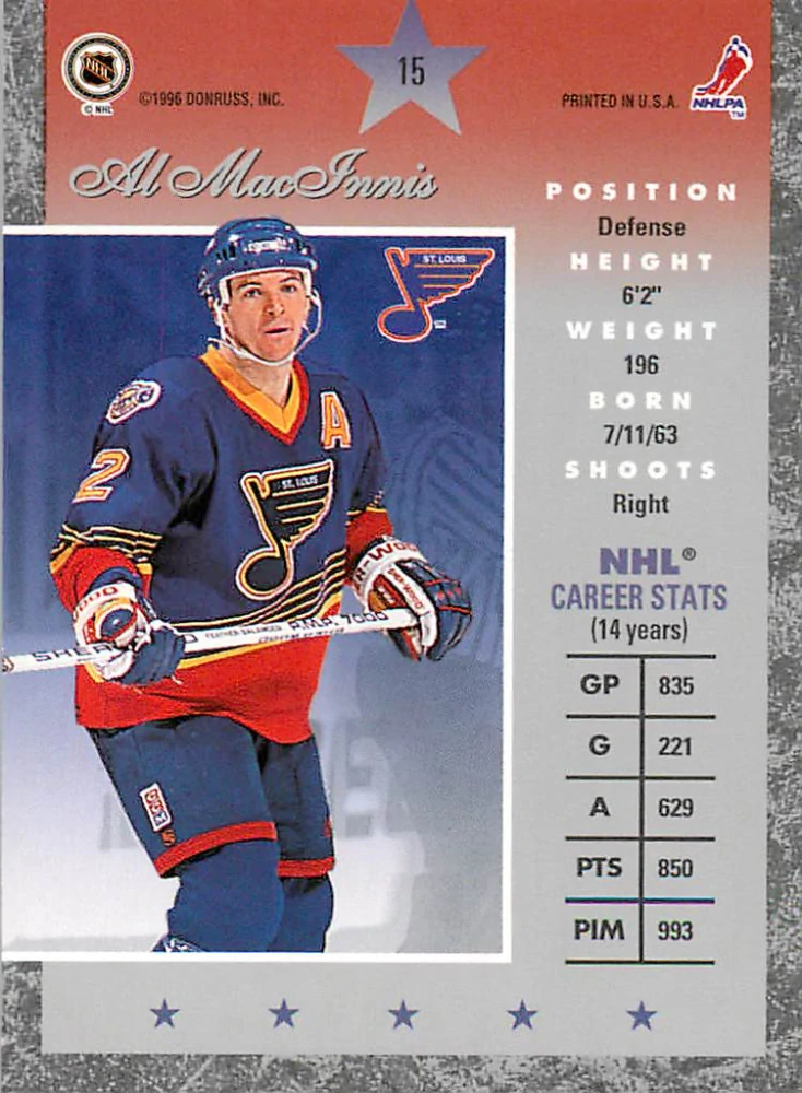 1995-96 Donruss Elite - Al MacInnis #15