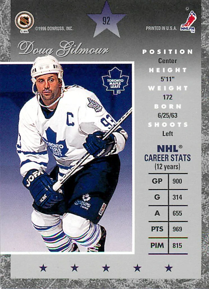 1995-96 Donruss Elite - Doug Gilmour #92