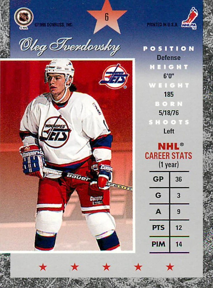 1995-96 Donruss Elite - Oleg Tverdovsky #6