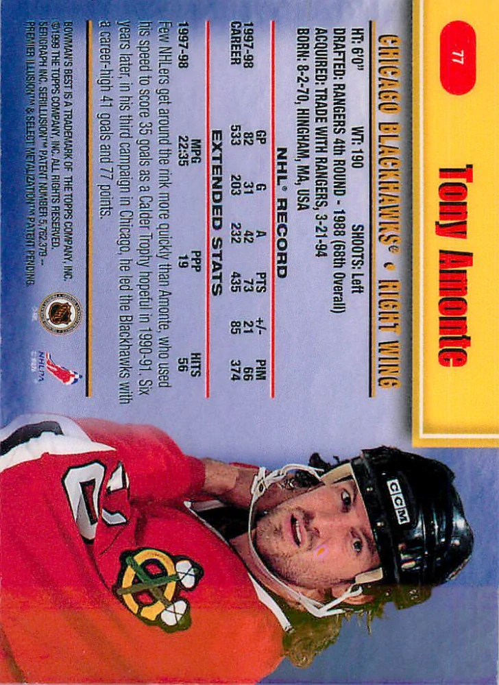 1998-99 Bowman's Best - Tony Amonte #77