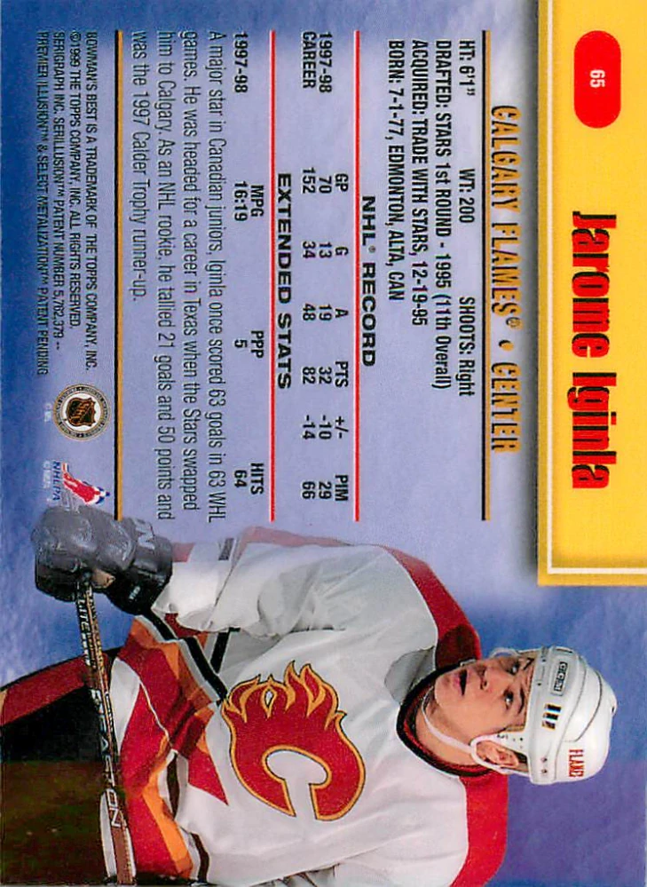 1998-99 Bowman's Best - Jarome Iginla #65