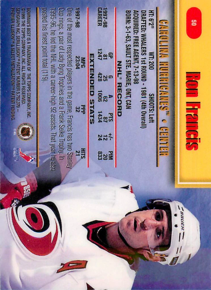 1998-99 Bowman's Best - Ron Francis #50