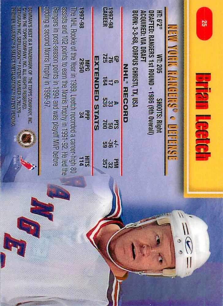 1998-99 Bowman's Best - Brian Leetch #25