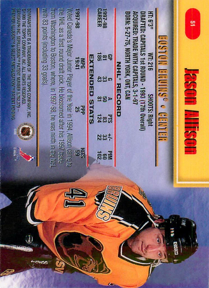 1998-99 Bowman's Best - Jason Allison #51