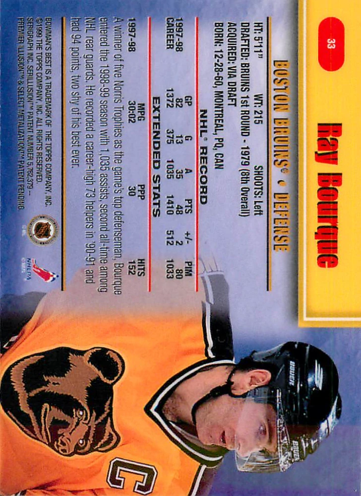 1998-99 Bowman's Best - Ray Bourque #33