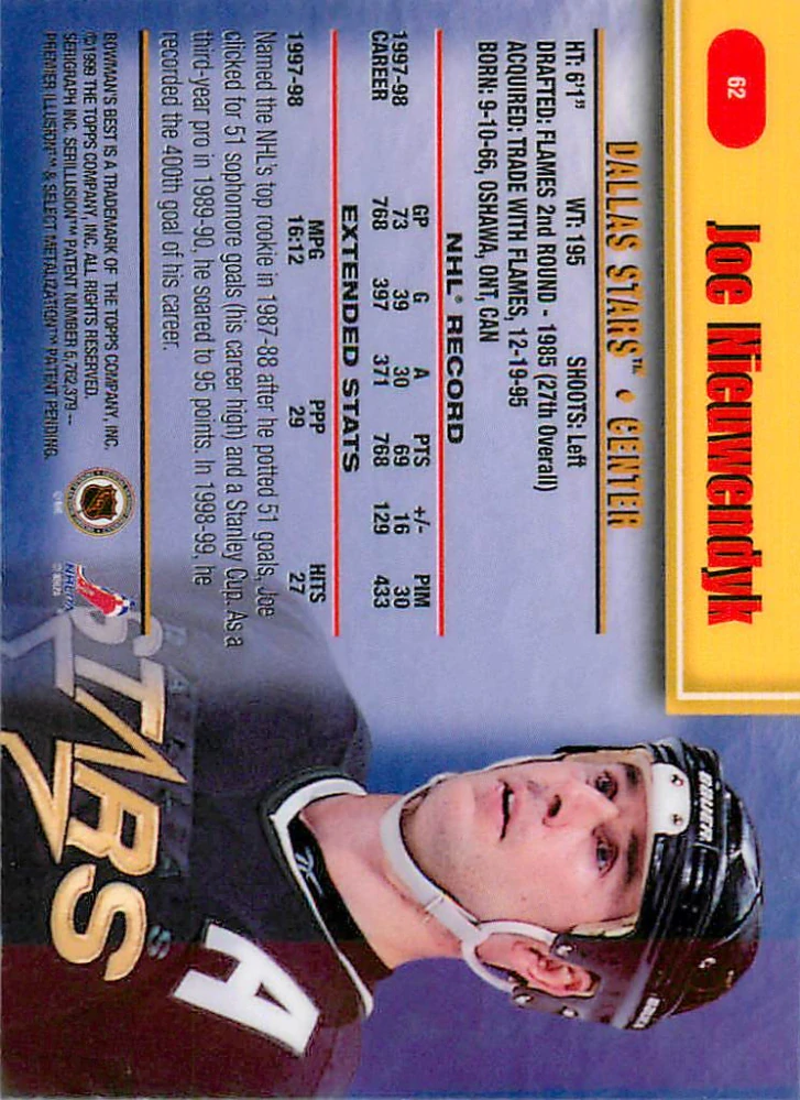 1998-99 Bowman's Best - Joe Nieuwendyk #62