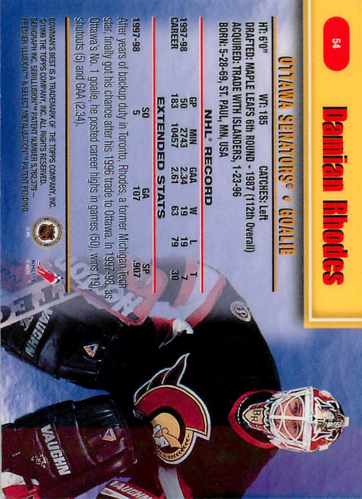 1998-99 Bowman's Best - Damian Rhodes #54
