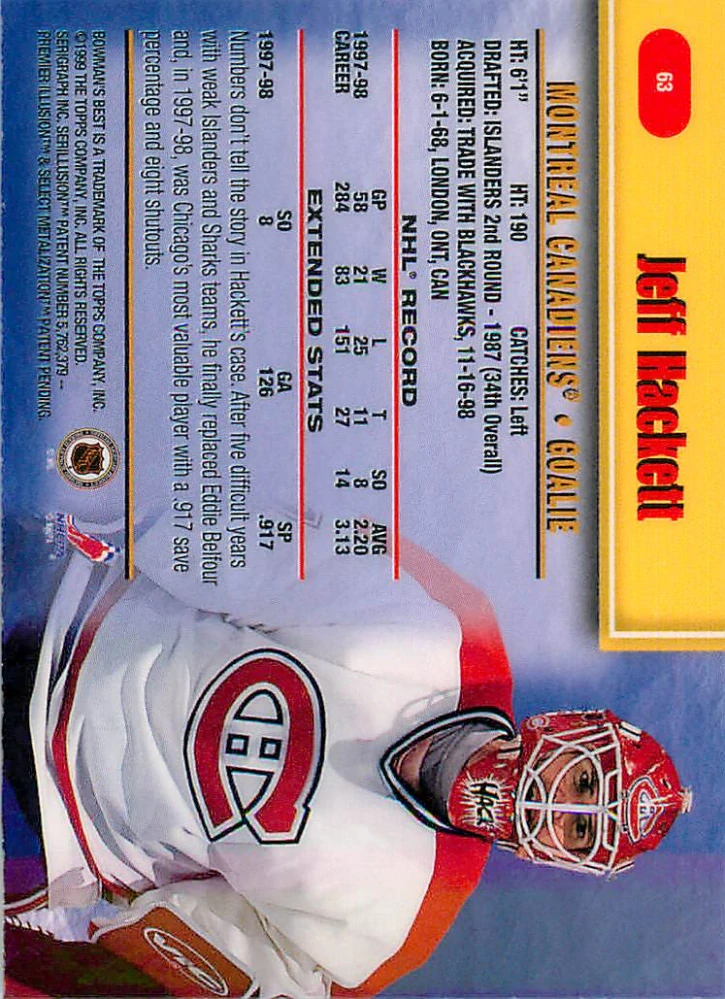 1998-99 Bowman's Best - Jeff Hackett #63