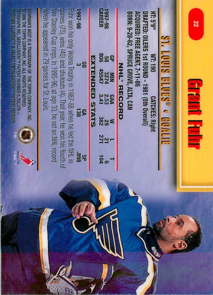 1998-99 Bowman's Best - Grant Fuhr #22