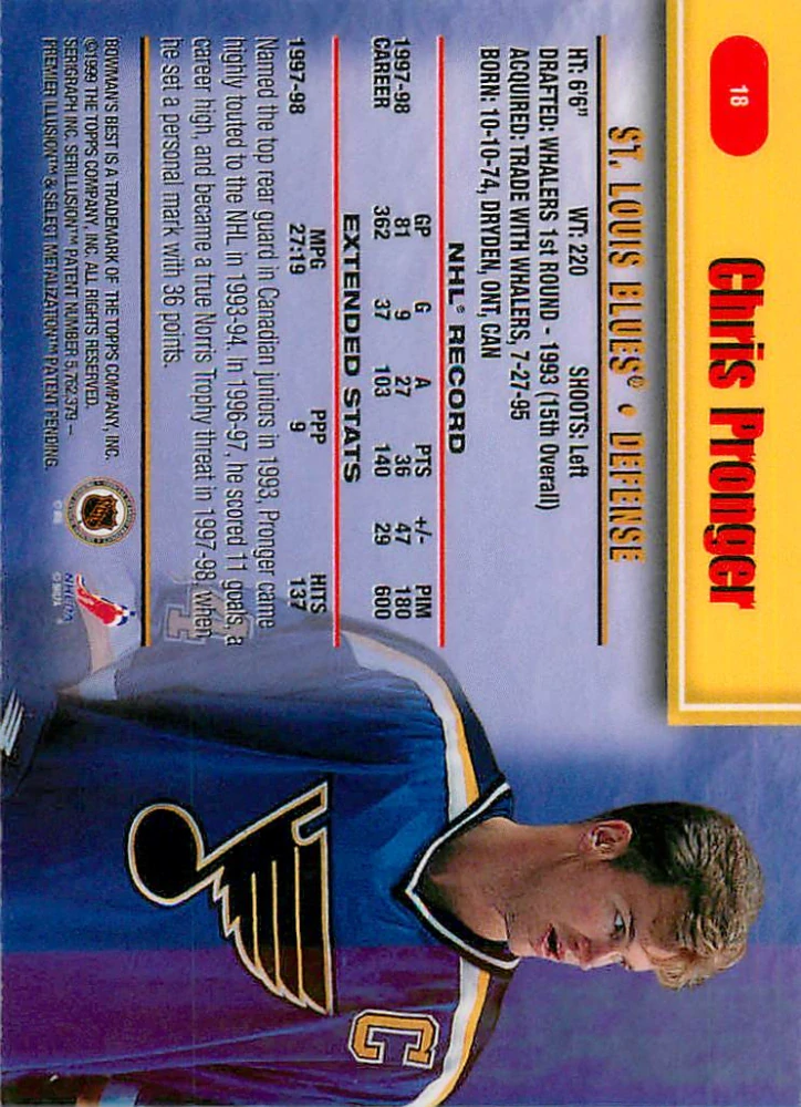 1998-99 Bowman's Best - Chris Pronger #18