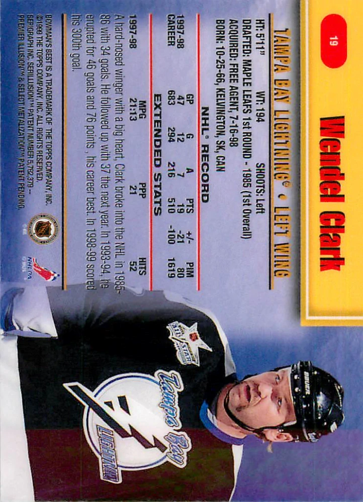 1998-99 Bowman's Best - Wendel Clark #19