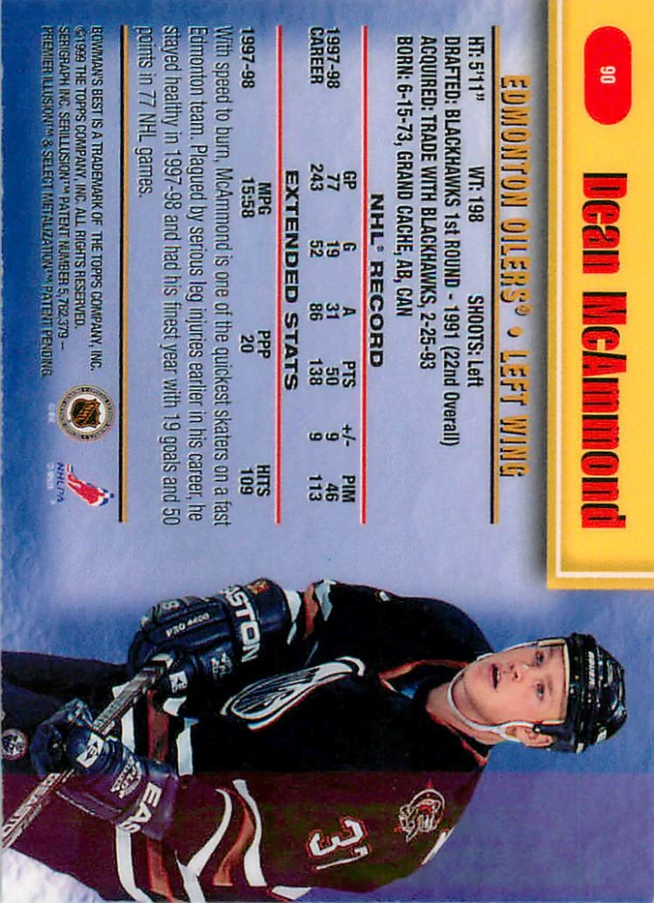 1998-99 Bowman's Best - Dean McAmmond #90