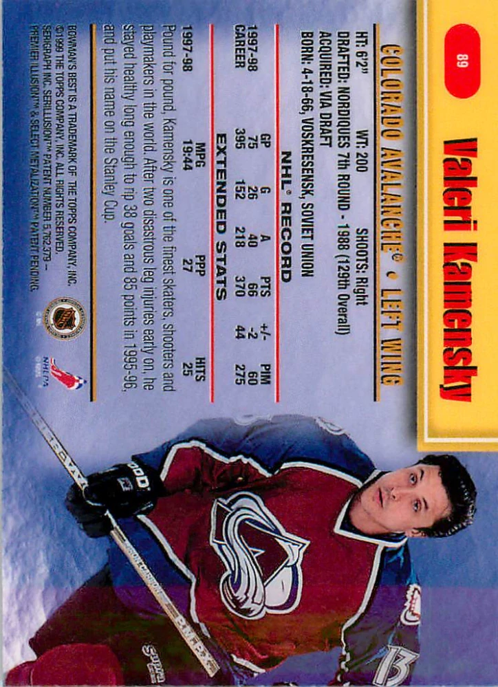 1998-99 Bowman's Best - Valeri Kamensky #89