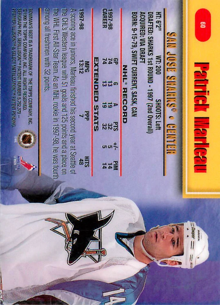 1998-99 Bowman's Best - Patrick Marleau #60