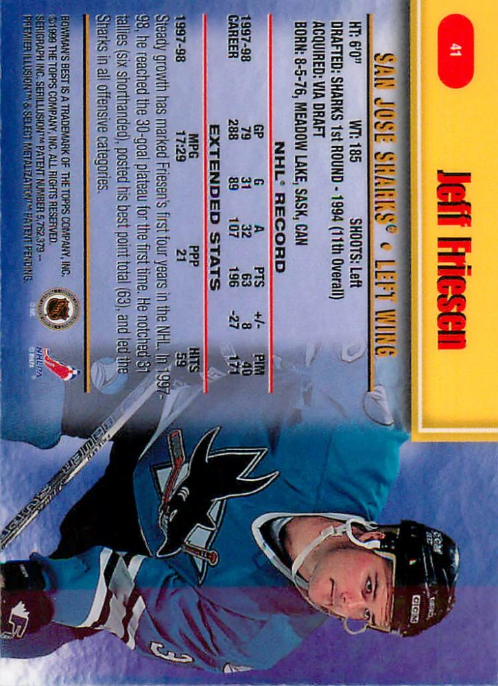 1998-99 Bowman's Best - Jeff Friesen #41