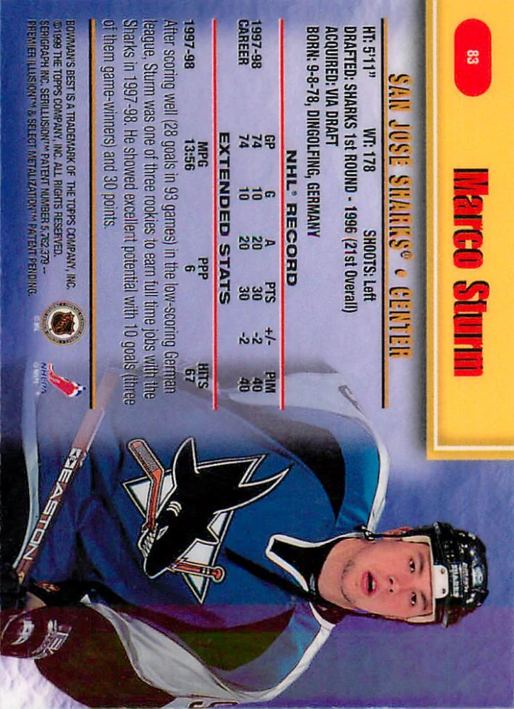 1998-99 Bowman's Best - Marco Sturm #83