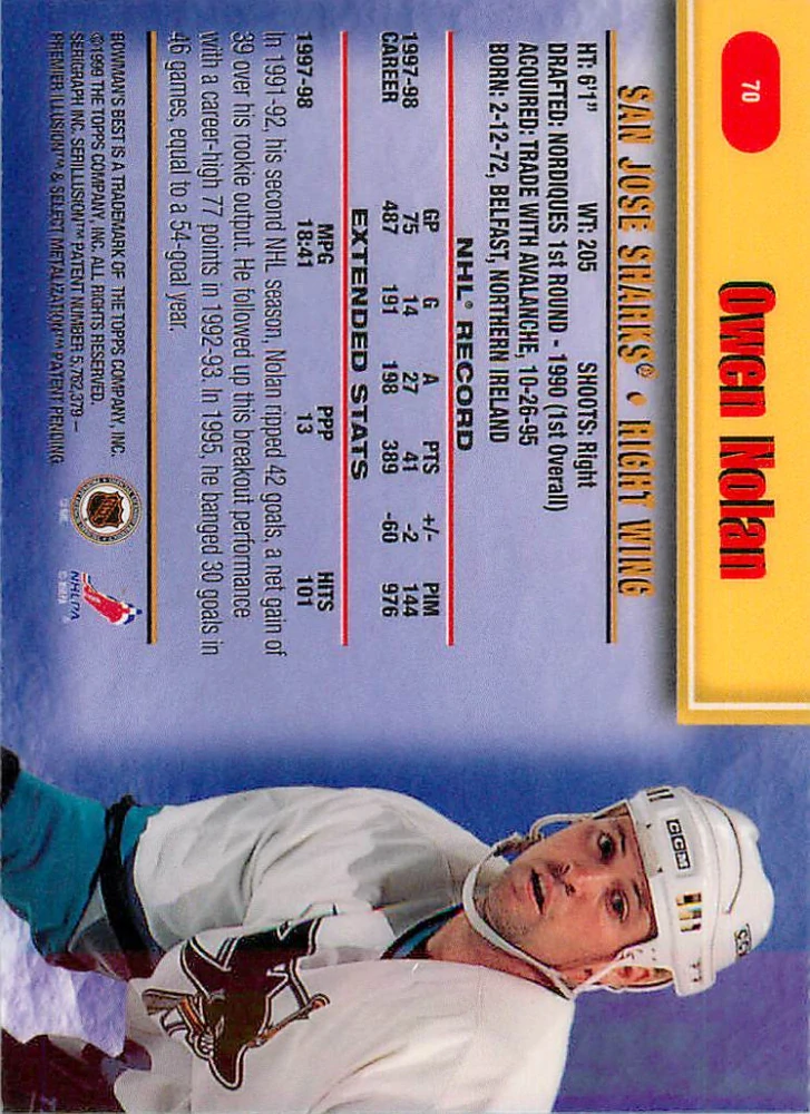 1998-99 Bowman's Best - Owen Nolan #70