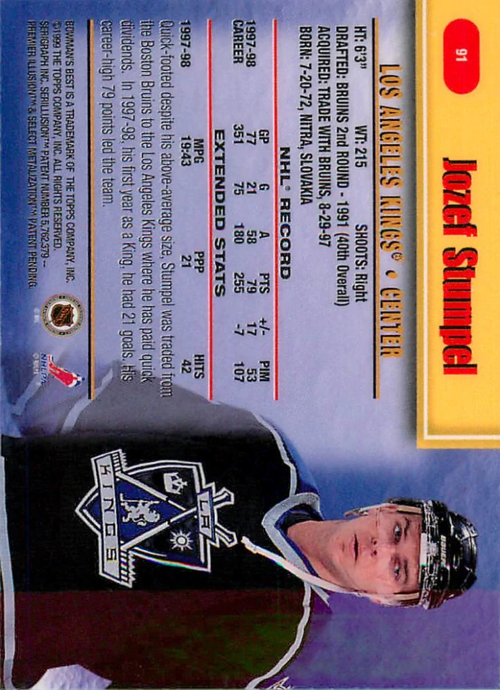 1998-99 Bowman's Best - Jozef Stumpel #91