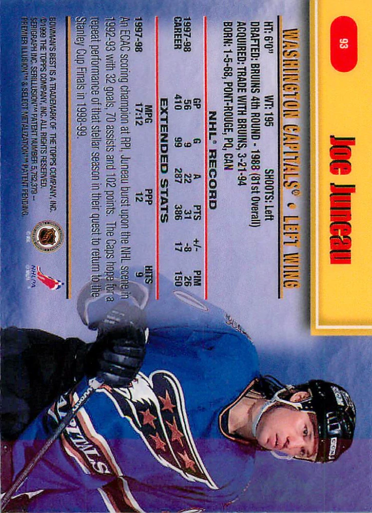 1998-99 Bowman's Best - Joe Juneau #93