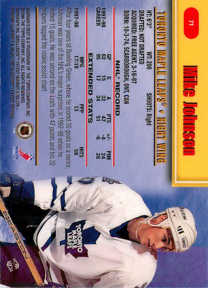 1998-99 Bowman's Best - Mike Johnson #71