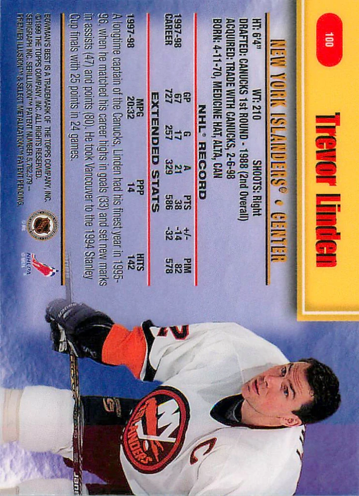 1998-99 Bowman's Best - Trevor Linden #100
