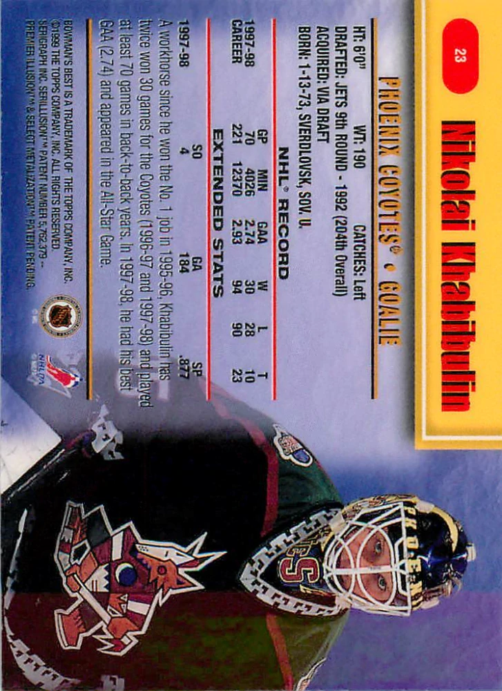 1998-99 Bowman's Best - Nikolai Khabibulin #23