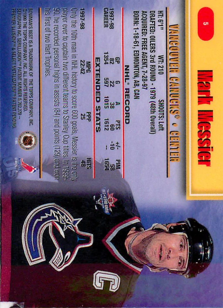 1998-99 Bowman's Best - Mark Messier #5