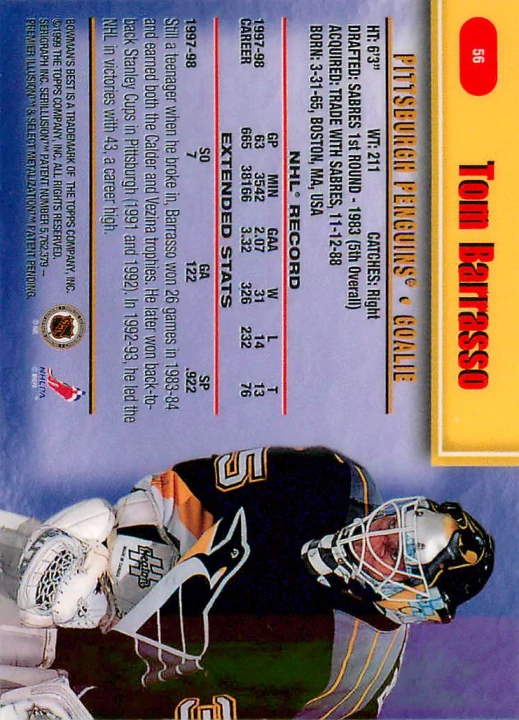 1998-99 Bowman's Best - Tom Barrasso #56