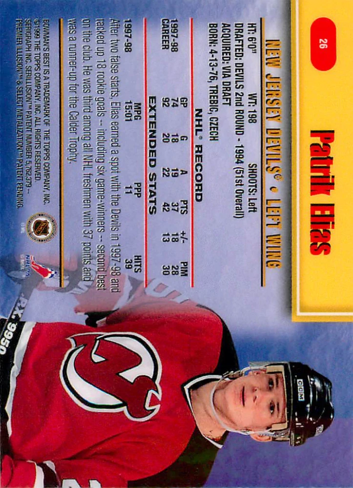 1998-99 Bowman's Best - Patrik Eliáš #26