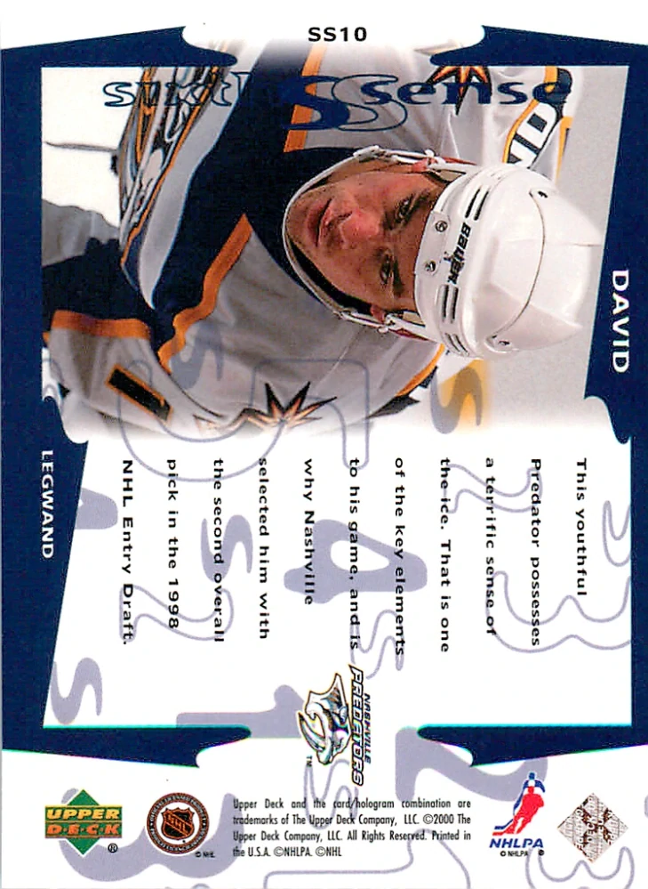 1999-00 UD Series 2 - David Legwand - Sixth Sense #SS10