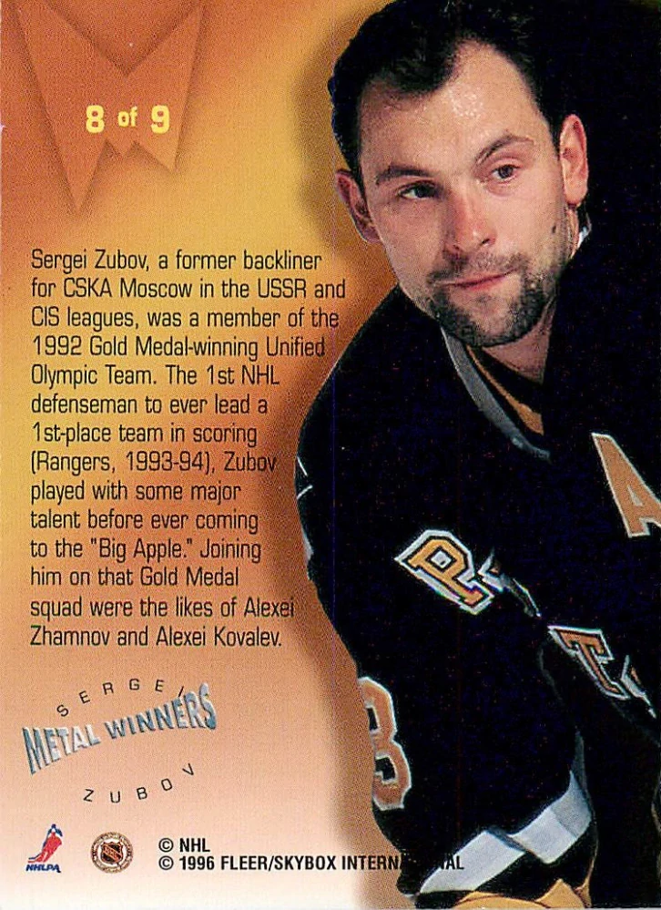 1995-96 Fleer Metal - Sergei Zubov - Metal Winners #8