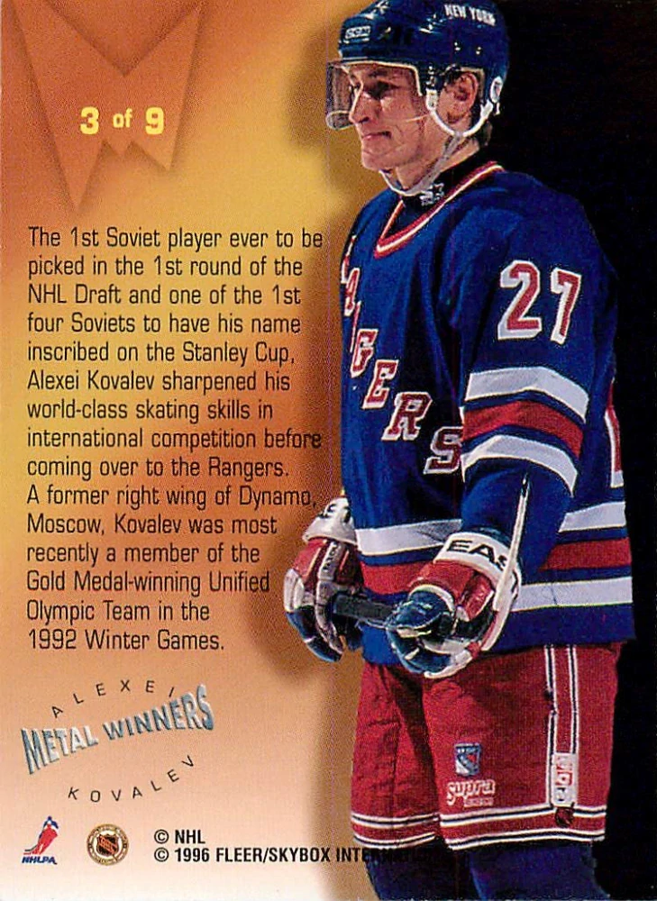1995-96 Fleer Metal - Alexei Kovalev - Metal Winners #3