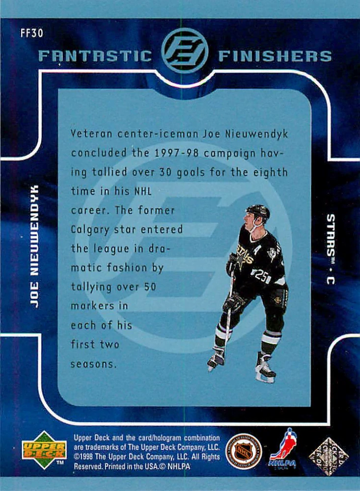 1998-99 UD Series 1 - Joe Nieuwendyk - Fantastic Finishers #FF30