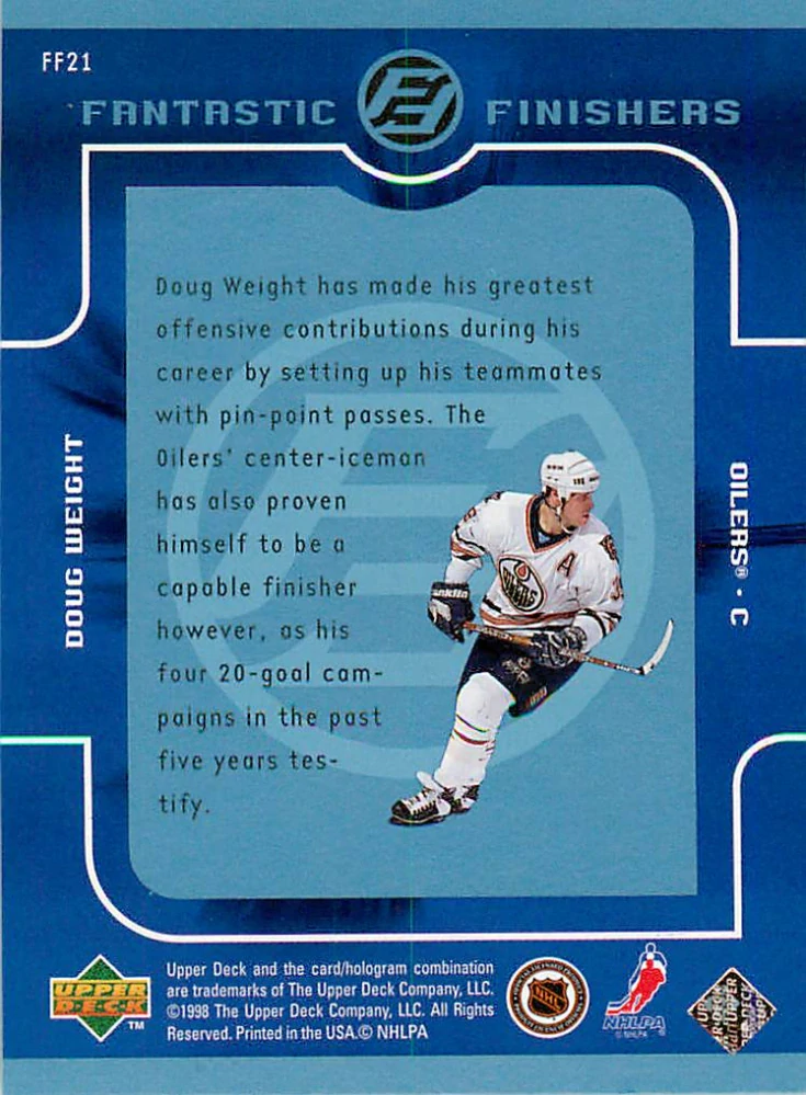 1998-99 UD Series 1 - Doug Weight - Fantastic Finishers #FF21