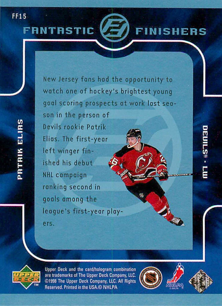 1998-99 UD Series 1 - Patrik Eliáš - Fantastic Finishers #FF15
