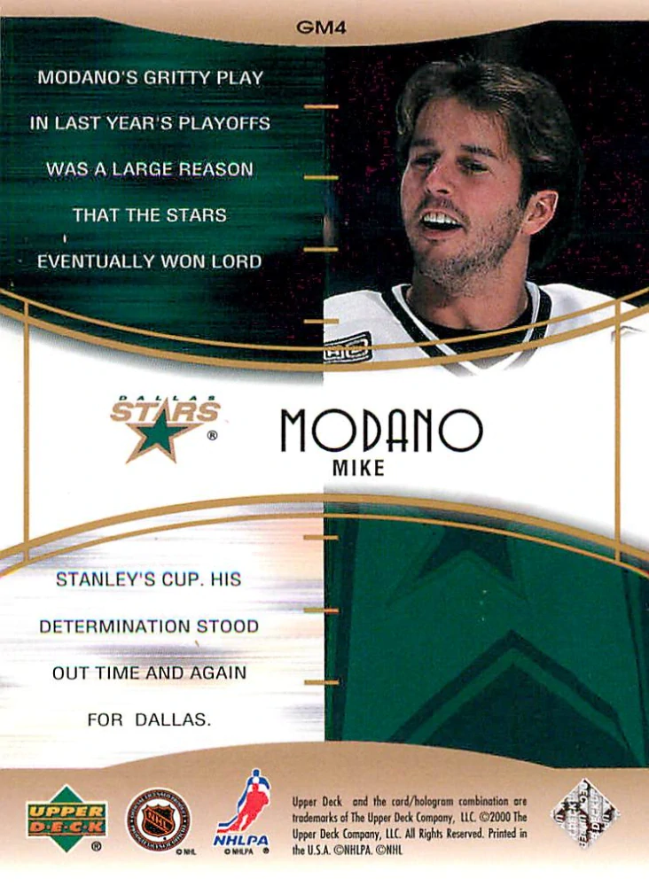 1999-00 UD MVP Stanley Cup Edition - Mike Modano - Golden Memories #GM4