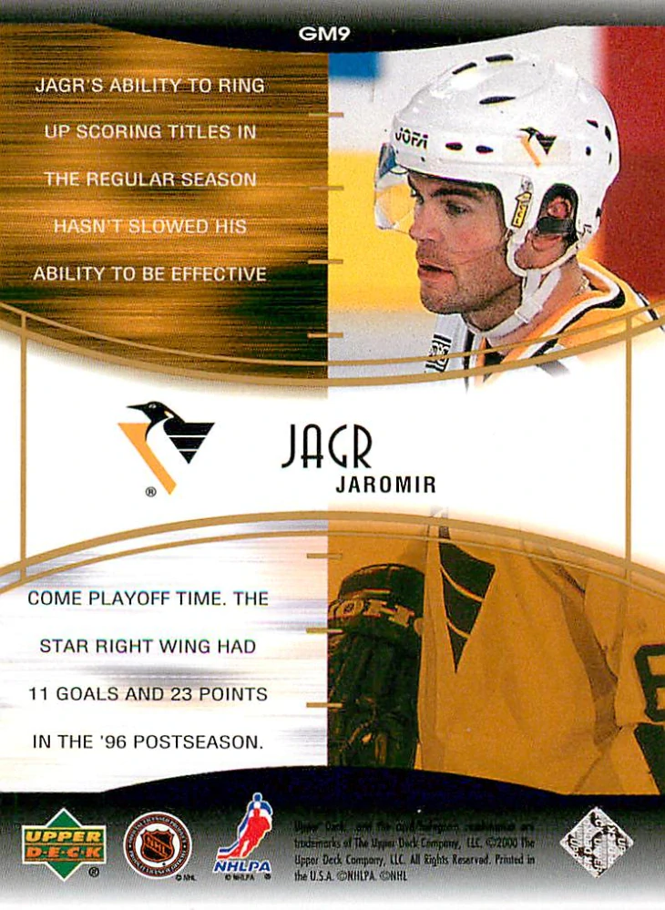 1999-00 UD MVP Stanley Cup Edition - Jaromír Jágr - Golden Memories #GM9