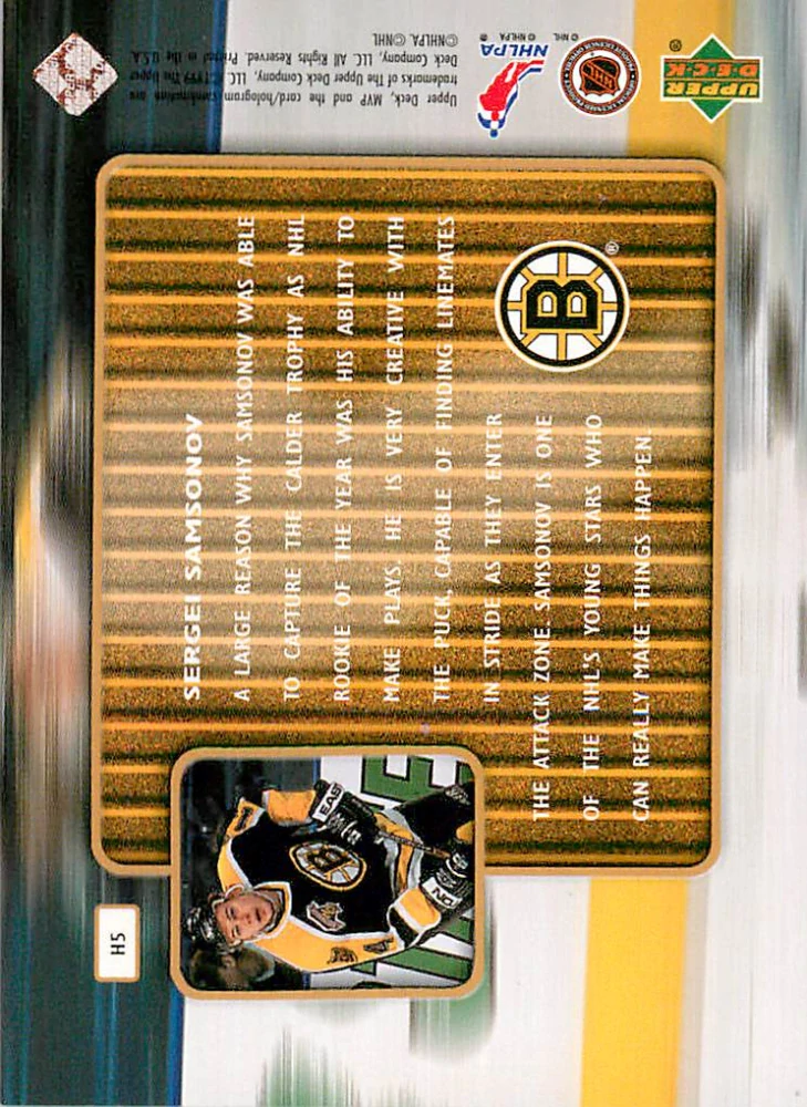 1999-00 UD MVP - Sergei Samsonov - Hands of Gold #H5