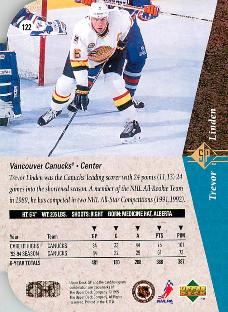 1994-95 UD SP - Trevor Linden - Die-Cut #122