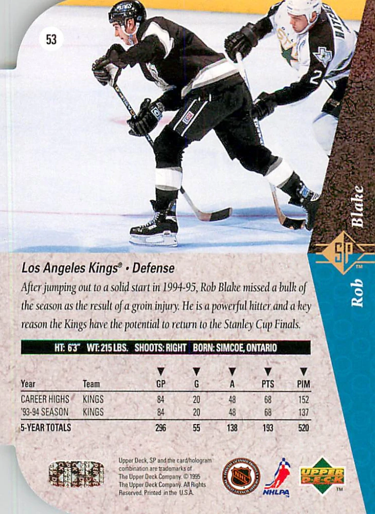 1994-95 UD SP - Rob Blake - Die-Cut #53
