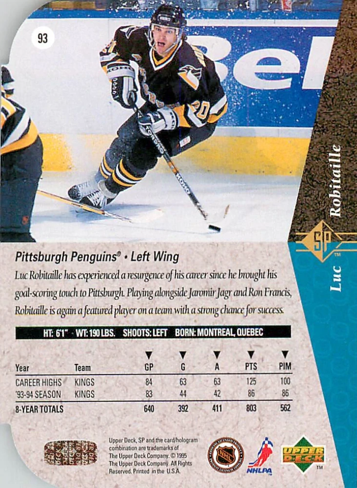 1994-95 UD SP - Luc Robitaille - Die-Cut #93