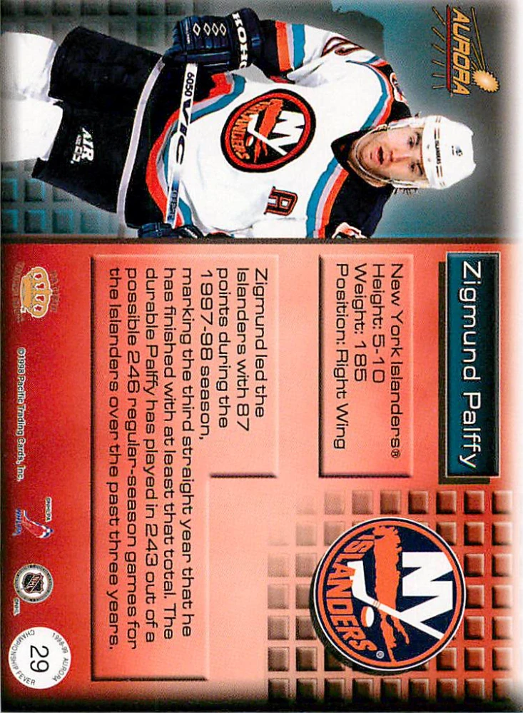 1998-99 Pacific Aurora - Žigmund Pálffy - Championship Fever #29