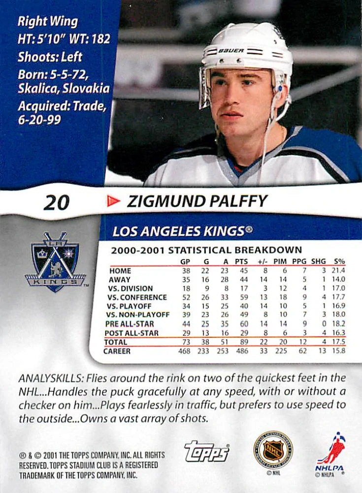 2001-02 Topps Stadium Club - Žigmund Pálffy #20