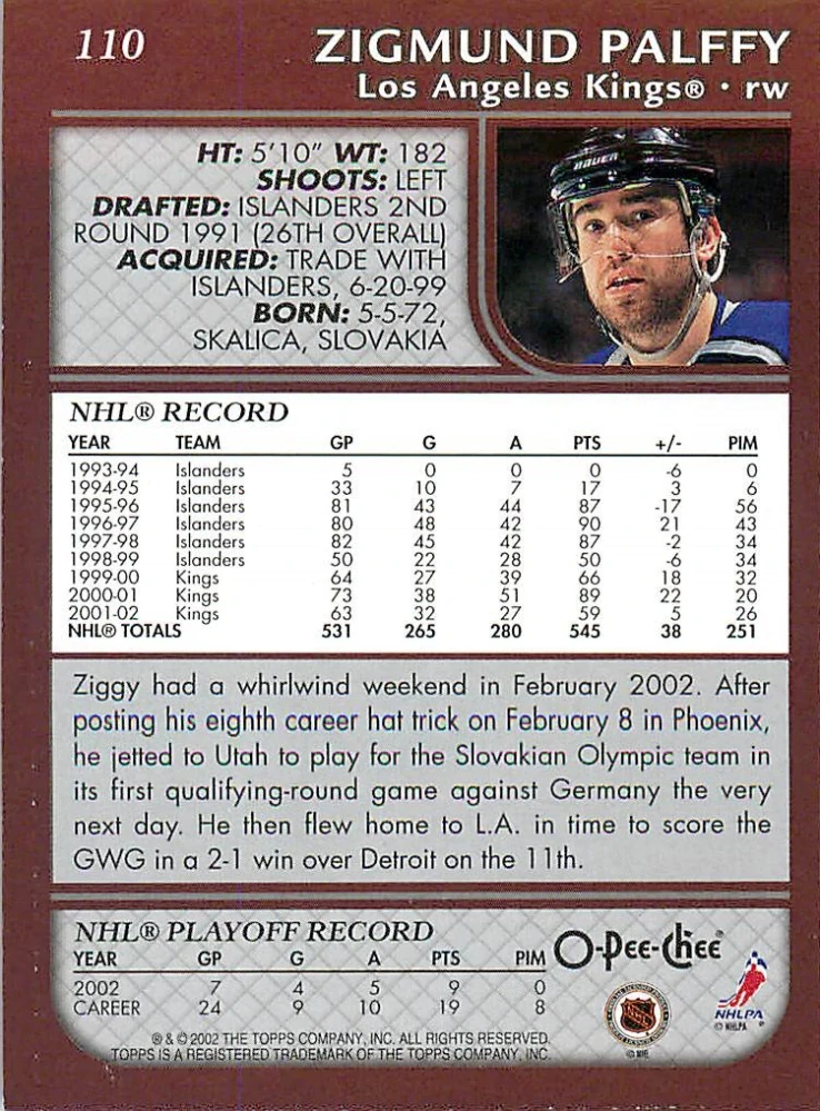2002-03 O-Pee-Chee - Žigmund Pálffy #110