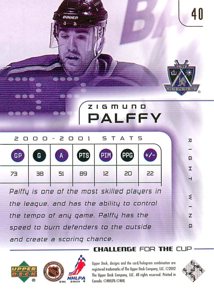 2001-02 UD Challenge for the Cup - Žigmund Pálffy #40