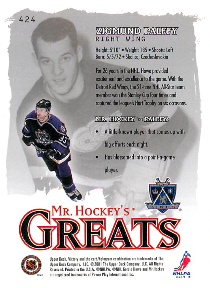 2001-02 UD Victory - Žigmund Pálffy - Mr. Hockey's Greats #424