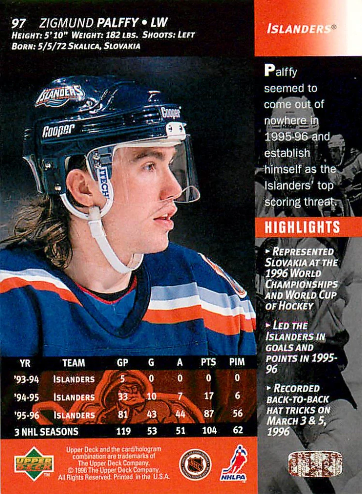 1996-97 UD Series 1 - Žigmund Pálffy #97