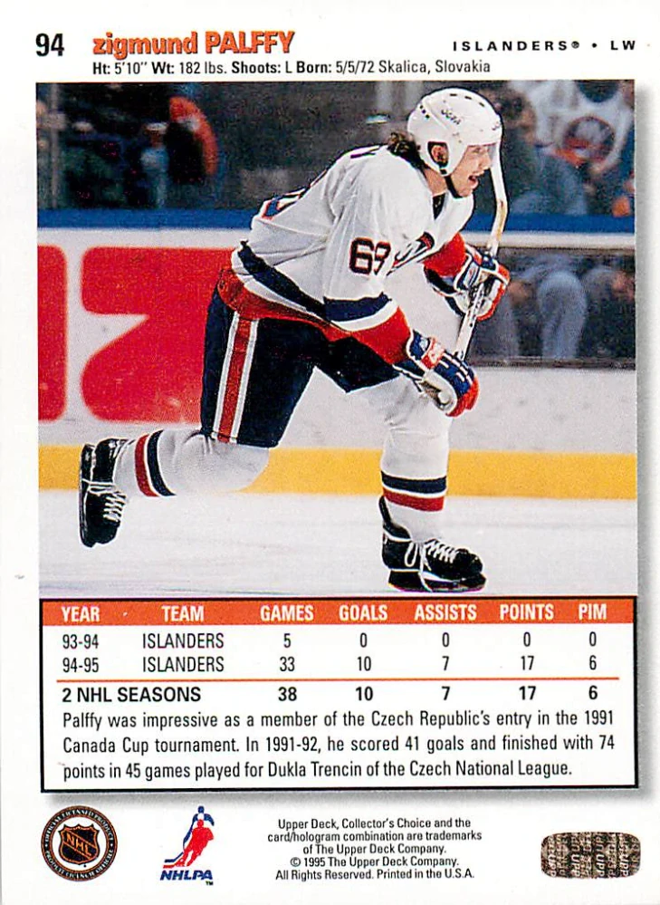 1995-96 UD Collectors Choice - Žigmund Pálffy #94